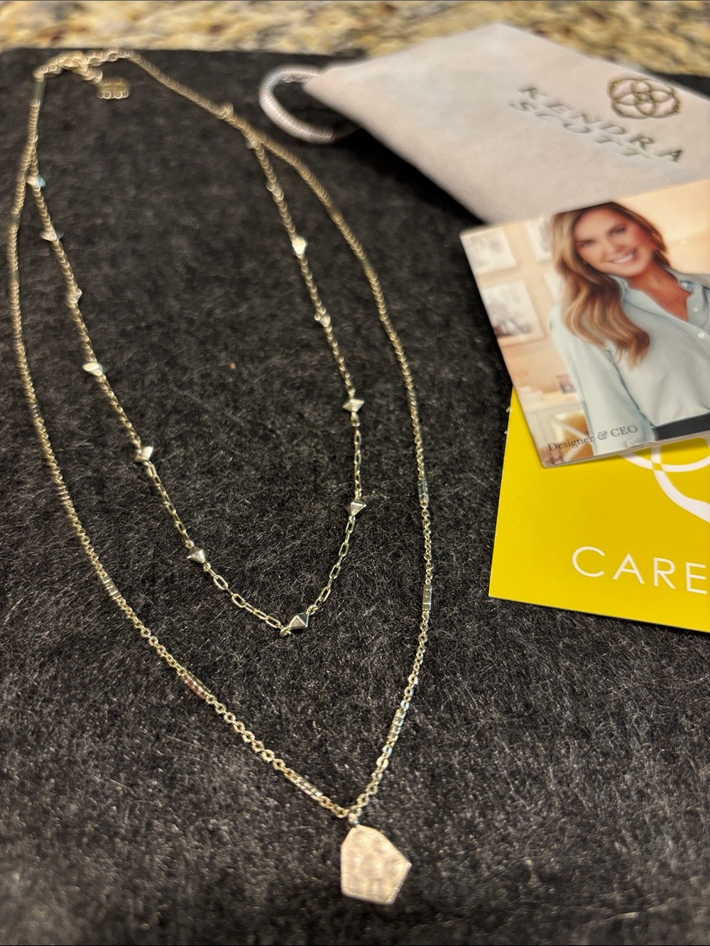 Kendra Scott Gold Layered Teardrop Necklace